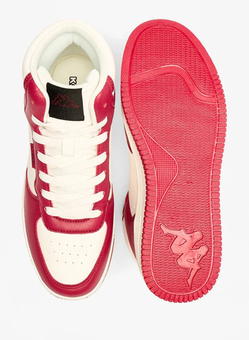 Kappa RED Women's Panelled High Top Sneakers with Lace-Up Closure for Women | Best Price UAE